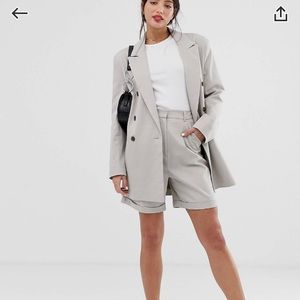 High waisted tailored mom shorts.